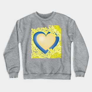 Heart and yellow flowers Crewneck Sweatshirt